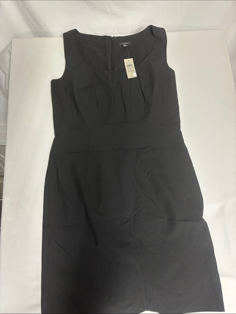 Ann Taylor NWT Black Sheath Dress Size 8 Tailored Sleeveless Career $128
